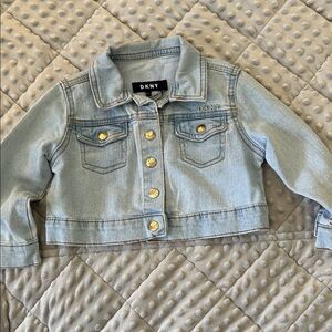 DKNY Kids Light Blue Denim Jacket with Gold Buttons
